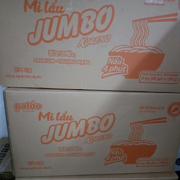 Mỳ Lẩu JUMBO Vị Kim Chi - Thùng 80 gói